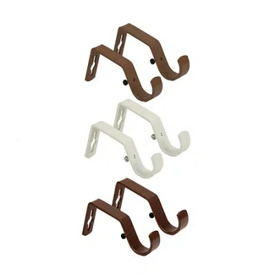 Rod Desyne 1" Metal Faux Wood 2-pc. Curtain Rod Brackets In Sand