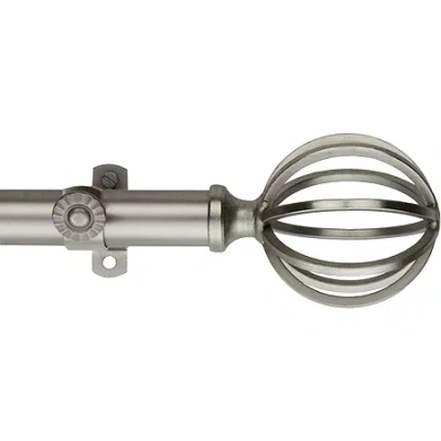 Rod Desyne 13/16" Adjustable Curtain Rod With Cage Finials In Gray