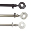 Rod Desyne 13/16" Adjustable Curtain Rod With Coil Finials In Black
