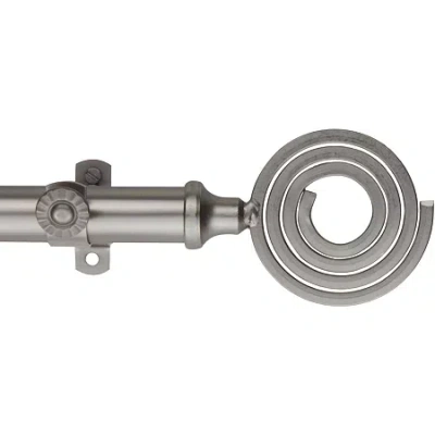 Rod Desyne 13/16" Adjustable Curtain Rod With Coil Finials In Gray