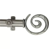 Rod Desyne 13/16" Adjustable Curtain Rod With Spiral Finials In Gray