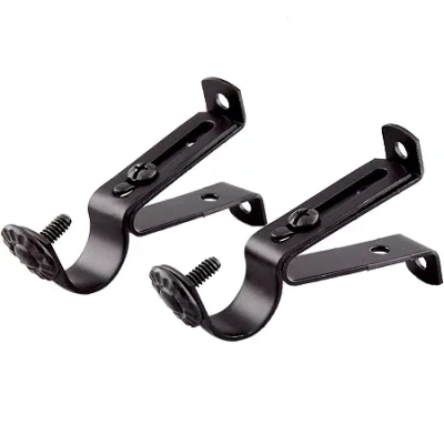 Rod Desyne 2-pk. 13/16" Curtain Rod Wall Brackets In Black