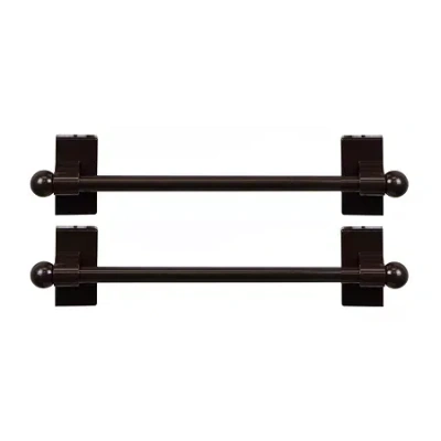 Rod Desyne 2pk Self Adhesive 7/16 In Adjustable Curtain Rod In Brown