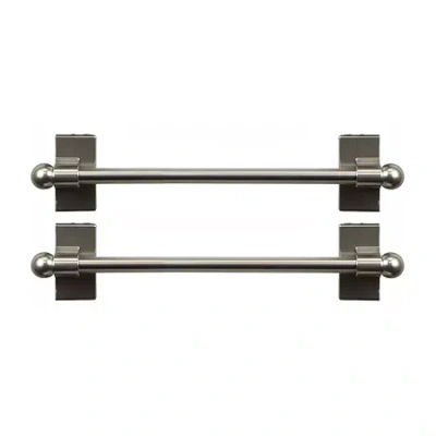 Rod Desyne 2pk Self Adhesive 7/16 In Adjustable Curtain Rod In Silver