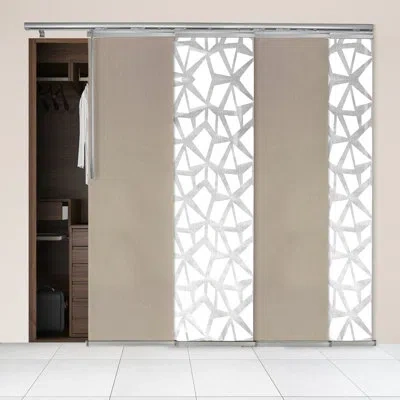 Rod Desyne 4-panel Single Rail Panel Track Extendable 48"-88"w X 94"h, Panel Width 23.5", Shattered In Cornsilk