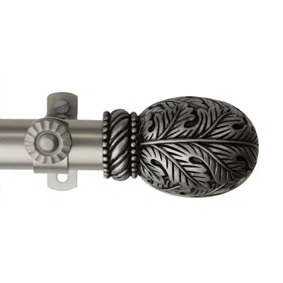 Rod Desyne Adjustable 0.81" Bay Window Single Curtain Rod In Satin Nickel