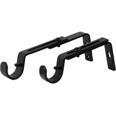 Rod Desyne Adjustable Curtain Rod Brackets In Black