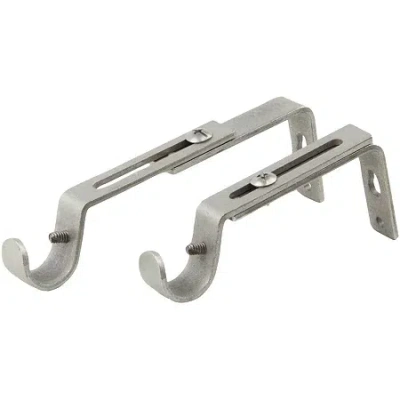 Rod Desyne Adjustable Curtain Rod Brackets In White
