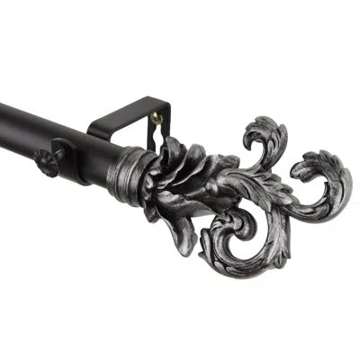 Rod Desyne Adjustable Single Curtain Rod In Black