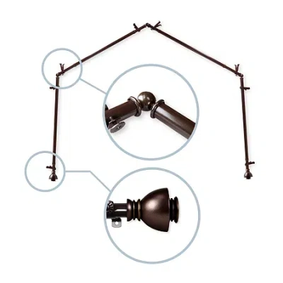 Rod Desyne Alma 4 Sided Bay Window Rod In Brown