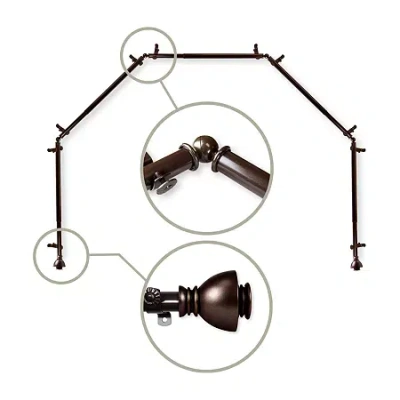 Rod Desyne Alma 5 Sided Bay Window Rod In Brown