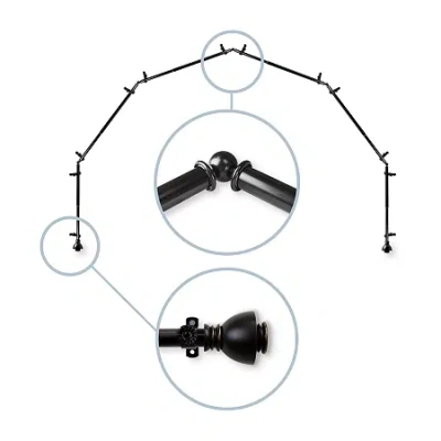 Rod Desyne Alma 6 Sided Bay Window Rod In Black