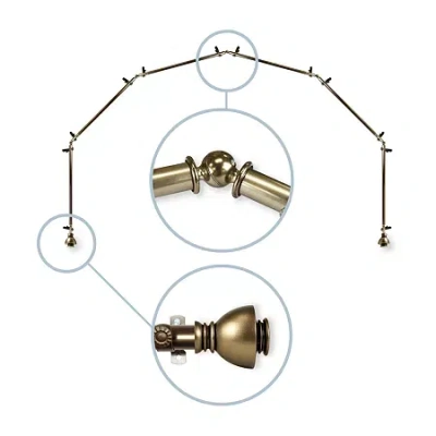 Rod Desyne Alma 6 Sided Bay Window Rod In Sand