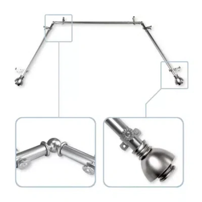 Rod Desyne Alma Bay Window Rod In Silver