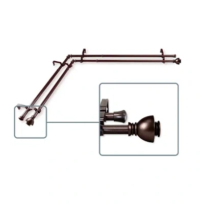 Rod Desyne Alma Corner Double Curtain Rod In Brown