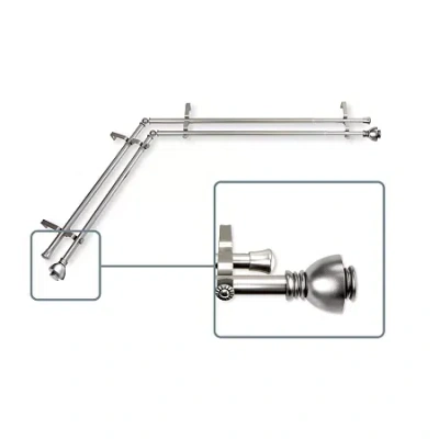 Rod Desyne Alma Corner Double Curtain Rod In Silver