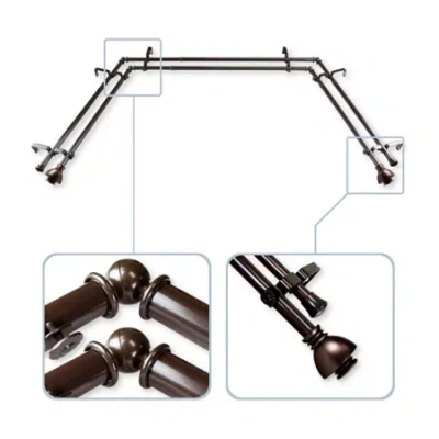 Rod Desyne Alma Double Bay Window Rod In Brown
