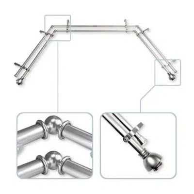 Rod Desyne Alma Double Bay Window Rod In Silver