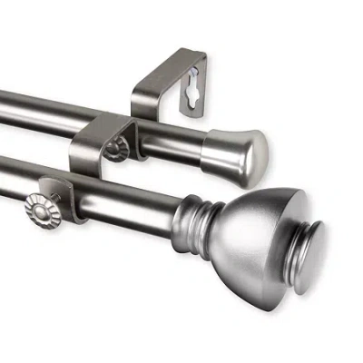 Rod Desyne Alma Double Curtain Rod In Silver