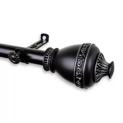 Rod Desyne Amelie 13/16" Adjustable Curtain Rod In Black