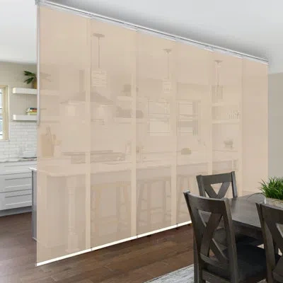 Rod Desyne Apricot Semi-sheer Vertical Blind In White