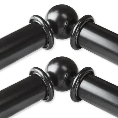 Rod Desyne Arman 13/16 4 Sided Double Bay Window Curtain Rod In Black