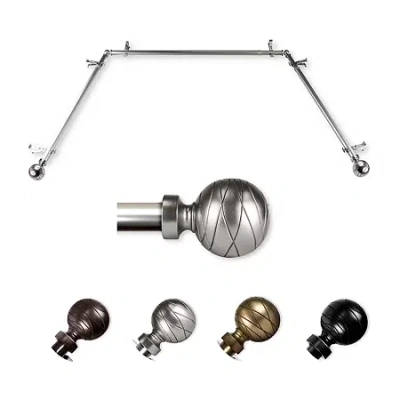 Rod Desyne Arman Bay Window Rod In Silver