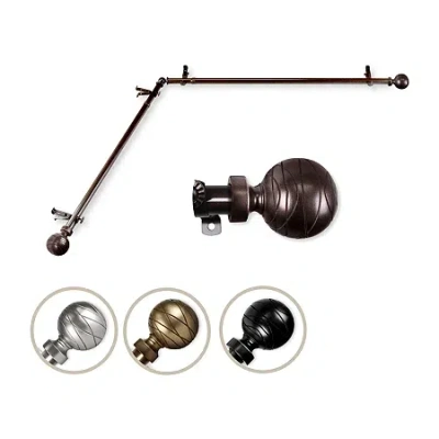 Rod Desyne Arman Corner 3/4 In Adjustable Curtain Rod In Brown