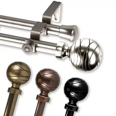 Rod Desyne Arman Double Curtain Rod In Silver