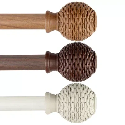 Rod Desyne Bala Faux Wood 1 In Adjustable Curtain Rod In Brown