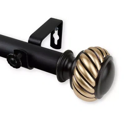 Rod Desyne Baldir 1 In Adjustable Curtain Rod In Black