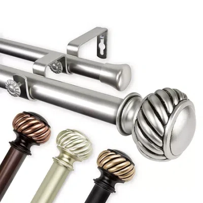 Rod Desyne Baldir Double Curtain Rod In Silver