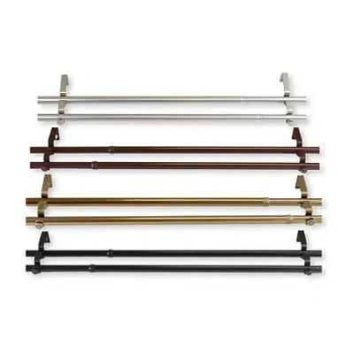 Rod Desyne Bay Extension Double Curtain Rod In Black