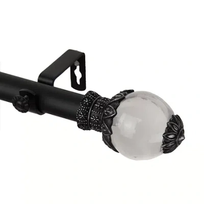Rod Desyne Beam 1" Adjustable Curtain Rod In Black