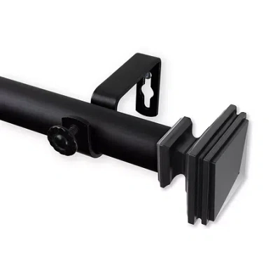 Rod Desyne Bedpost 1 In Adjustable Curtain Rod In Black