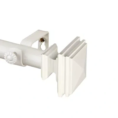Rod Desyne Bedpost 1 In Adjustable Curtain Rod In White