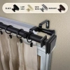 Rod Desyne Bedpost Double Curtain Rod In Black