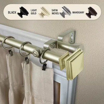 Rod Desyne Bedpost Double Curtain Rod In Yellow