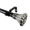 Rod Desyne Blossom 1" Adjustable Curtain Rod In Black