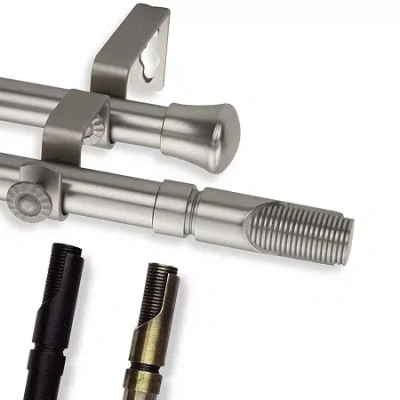 Rod Desyne Bolt Double Curtain Rod In Silver