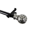Rod Desyne Bonbon 13/16" Adjustable Curtain Rod In Black
