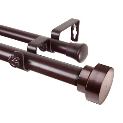 Rod Desyne Bonnet Double Curtain Rod In Brown