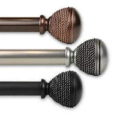 Rod Desyne Braided 1 In Adjustable Curtain Rod In Brown