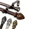 Rod Desyne Bud 13/16" Adjustable Double Curtain Rod In Brown
