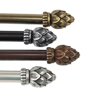 Rod Desyne Bud 3/4 In Adjustable Curtain Rod In Black