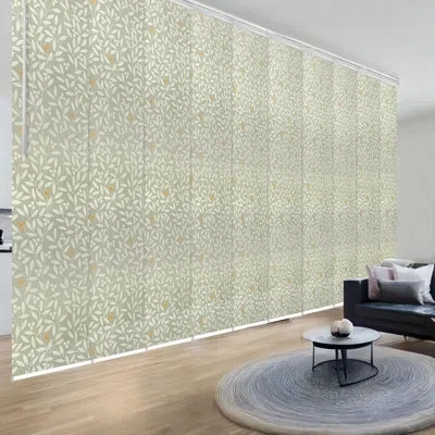 Rod Desyne Camellia 10-panel Double Rail White Panel Track Extendable 120"-218"w X 94"h, Panel Width 23.5" In Green