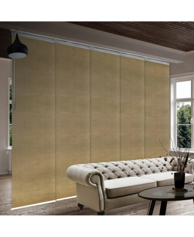 Rod Desyne Canary Blind 5-panel Single Rail Panel Track Extendable 58"-110"w X 94"h, Panel Width 23.5" In Satin Nickel