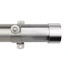 Rod Desyne Cap 1 1/2 In Adjustable Curtain Rod In Silver
