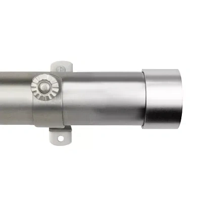 Rod Desyne Cap 1 1/2 In Adjustable Curtain Rod In Silver