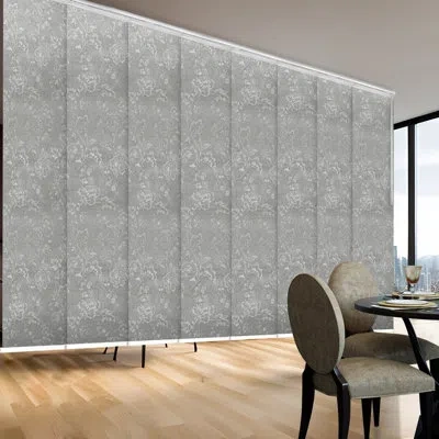Rod Desyne Carolyn 8-panel Double Rail White Panel Track Extendable 130"-175"w X 94"h, Panel Width 23.5" In White;gray